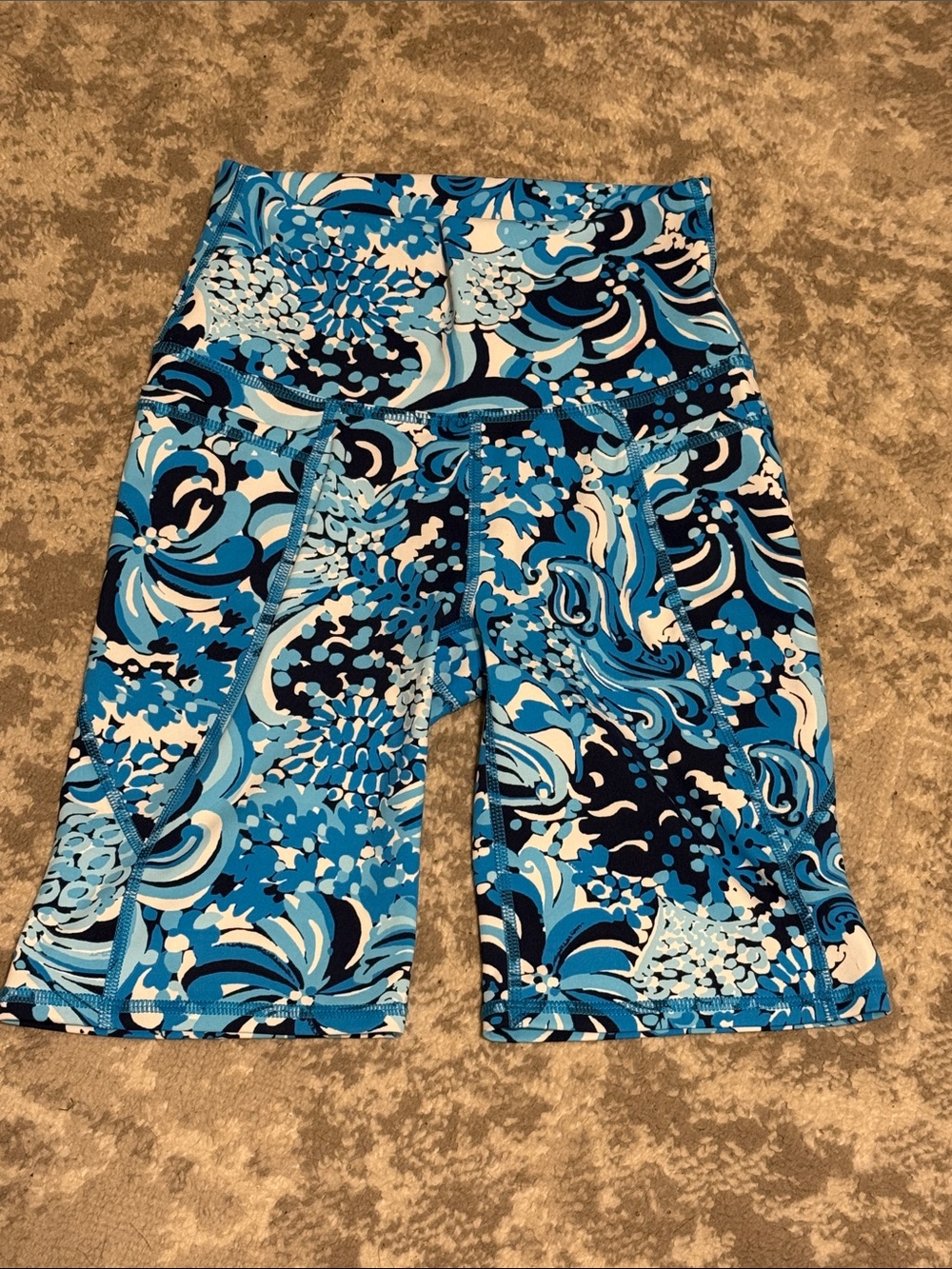 Lilly Pulitzer Blue Floral Luxeletic Shorts
